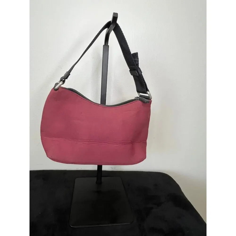 Vintage Miu Miu Red Canvas Y2K Hobo Shoulder Bag Authenticated
